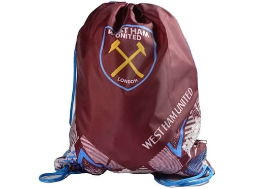 Image of Hy-Pro West Ham United Vector Drawstring Gym Bag, Claret and Blue, Official Football Club Design