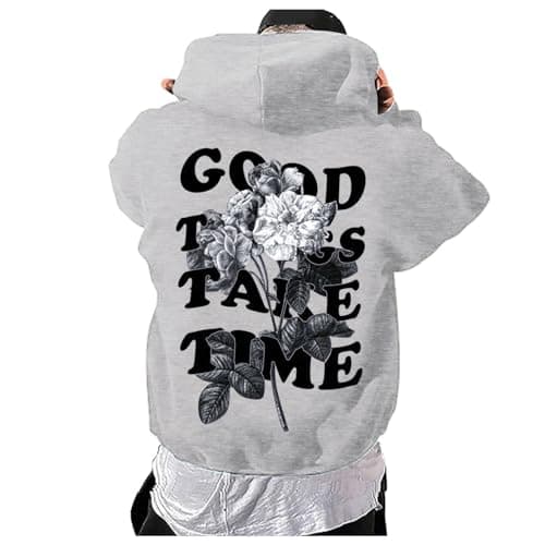 Image of Generisch Hoodie Men's Zip Print Hoodie Long Sleeve Hoodie Top Crew Neck Pullover, gray, L