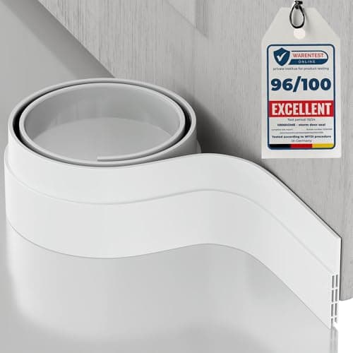 Image of HNNHOME Draft Excluder for Doors, Self-Adhesive Soundproof and Energy Saving Draught Excluder for Bottom of Doors, 1-Meter (White - 1 Pack)