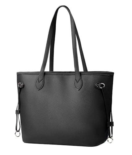 Image of AOSSTA Womens Tote Bags For School Large City Bag Design Roomy Shoulder Bag for Work Shopping Travel (Black)