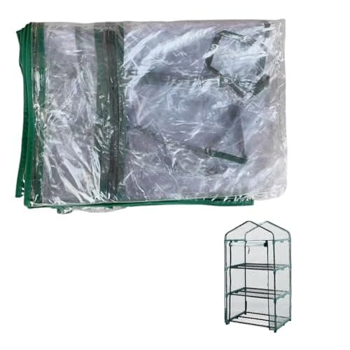 Image of Top Home Solutions® Mini Greenhouse 3 Tier Clear PVC Cover Replacement for Garden Greenhouse, Roll-Up Zipped Door – Grow house Cover For Plants And Seedlings - 49D x 69W x 128H