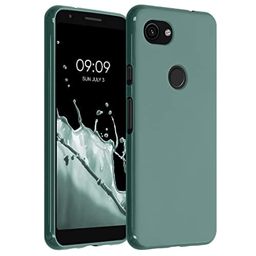 Image of kwmobile Case for Google Pixel 3a Case - Soft Cover - Shockproof TPU Material - Wireless Charging - Blue Green