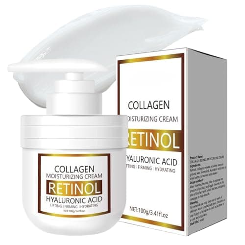 Image of Retinol Collagen Face & Body Cream with Hyaluronic Acid Collagen & Vitamins B5, C, E – Anti Ageing, Anti Wrinkle Moisturising Cream for Women & Men - Dark Spot Corrector Moisturiser 100g