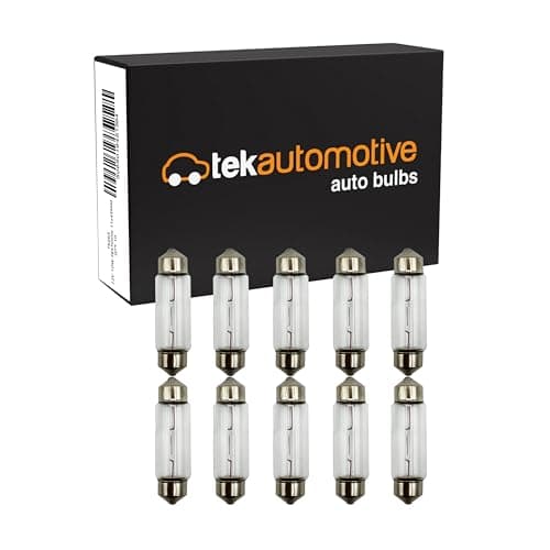 Image of Tek Automotive 264 Number Plate Bulb, Interior Festoon Car Light Bulbs, 12V 10W S8.5D 265 11x43mm Car Bulbs - Box of 10