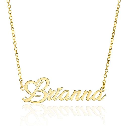 Image of ZNA Jewels Personalised Name Pendant Necklace | Available in Silver, Gold or Rose Gold | Choose from 6 Unique Fonts | The Perfect Handmade Gift (18K Gold)