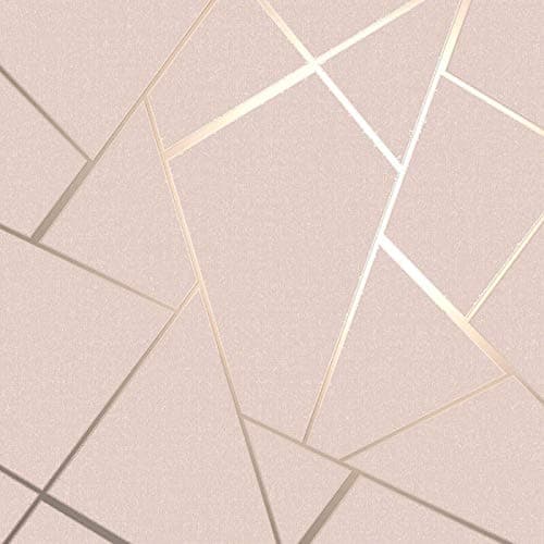 Image of Quartz Fractal Wallpaper Textured Metallic Blush