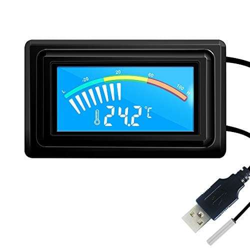 Image of KETOTEK Digital Thermometer DC 4V~25V, USB Power Supply Aquarium Thermometer Panel -50℃~110℃, Computer Temperature monitor, External Waterproof NTC Probe For PC Vivarium Fish Tank Fridge Freezer
