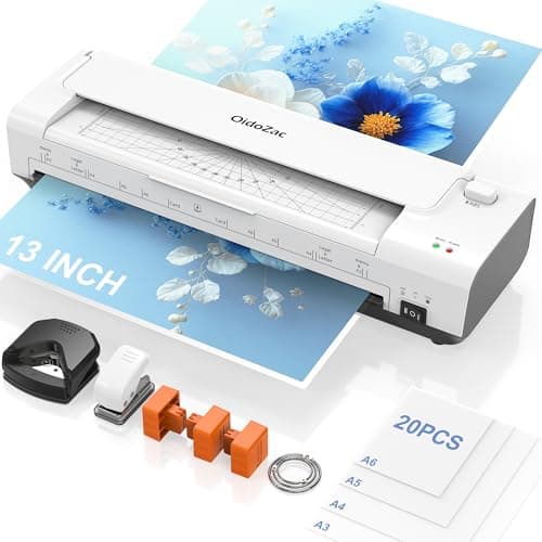 Image of OidoZac A3 Laminator Machine, 10 in 1 Thermal Laminator A3 for Cold and Hot with 20 Laminating Pouches, No Bubbles Quick Laminators with Trimmer for Office School Business Home, White