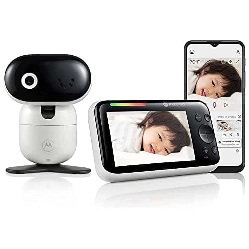 Image of Motorola Nursery PIP1610 HD WiFi Video Baby Monitor with 5 Inch HD 720p Parent Unit App - Remote Pan, Tilt and Zoom - Two-Way Talk - Safe and Private