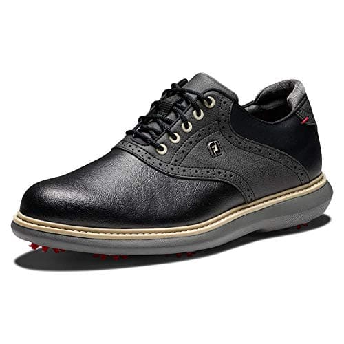Image of FootJoy FJ Traditions Men's Golf Shoes, Size UK 12 Medium, Black