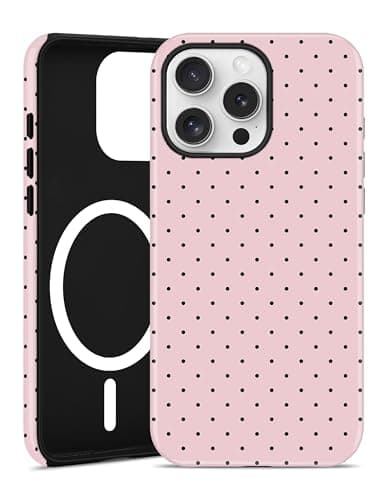 Image of Jusy for iPhone 13 Pro Magnetic Case, Cute Polka Dot Aesthetics Design, Compatible with MagSafe, Pink