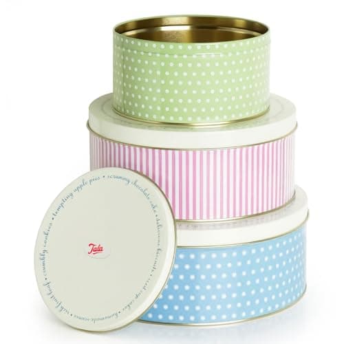 Image of Besto Cake Tins for Storing Cakes (Set Of 3) | Round Stackable Metal Nesting Cake Storage Tins | A Gift Option for Kitchen & Sweet Lovers | 25.5cm, 22cm & 17cm