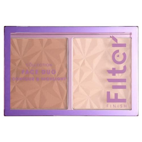 Image of Collection Cosmetics Filter Finish Face Duo, Sculpt and Illuminate, Contour and Highlight Palette,10g
