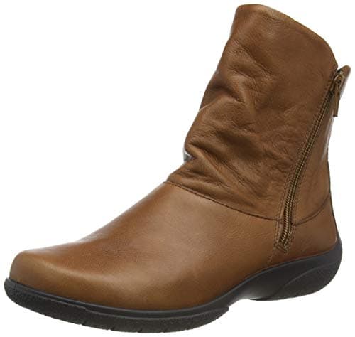 Image of Hotter Women's Whisper Rich Tan Zip Fastening Casual Ankle Boots, 4
