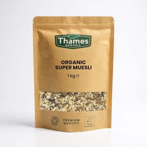 Image of Organic Super Muesli - No Additives, No Preservatives, A Blend of Dried Fruits Nuts & Seeds, Vegan, GMO-Free, Certified Organic - Perfect for Breakfast - Thames Organic 1kg