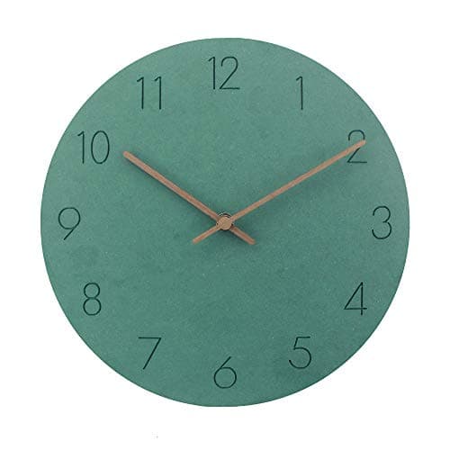 Image of Timelike Silent Non-Ticking Wall Clock - 12 Inch Modern Style MDF Wooden Wall Clocks Quartz Decorative Battery Operated Wall Clock for Living Room Bedroom Kids Room Office School