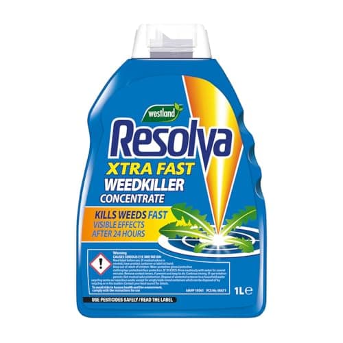 Image of Resolva Xtra Fast Weedkiller Concentrate Fast-Acting Weed Control for Lawns, Gardens & Driveways – Kills Weeds and Roots in 24 Hours – Effective Solution for Tough Weeds & Vegetation – 1 Liter