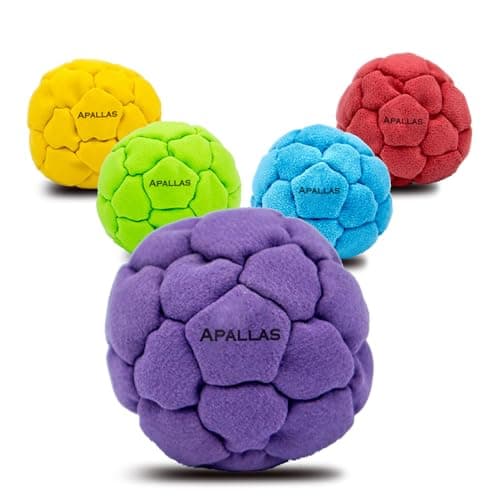 Image of Apallas 50g Leather Hacky Sack Footbag - Professional Hacky Sack with No-Bust Stitching, 32 Panel Symmetry, Hand-Stitched Suede Material, Perfect for Kicks, Tricks & Freestyle Play (1 pc-Purple)