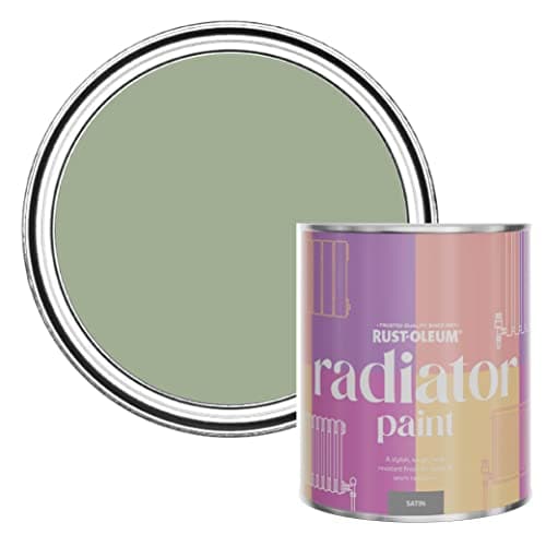 Image of Rust-Oleum Green Heat Resistant Radiator Paint in Satin Finish - Bramwell 750ml