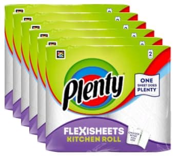 Image of Plenty Kitchen Roll 12 Rolls (960 Sheets) - FlexiSheets Sized Sheets