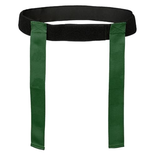 Image of Rugby Tackle Tag Belts and Flags – Set of 4 Adjustable Belts – Ideal for Tag Rugby, PE, and Team Sports – Velcro Fastening – Fits Kids and Adults – Durable & Bright (Green, Pack 4)