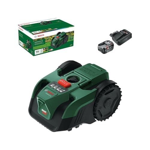 Image of Bosch Cordless Robot Lawn Mower VISIMOW18V-100 (For Lawns up to 100 m², Cutting Width: 16 cm, Height of Cut: 20-60 mm, incl Battery and Charger)