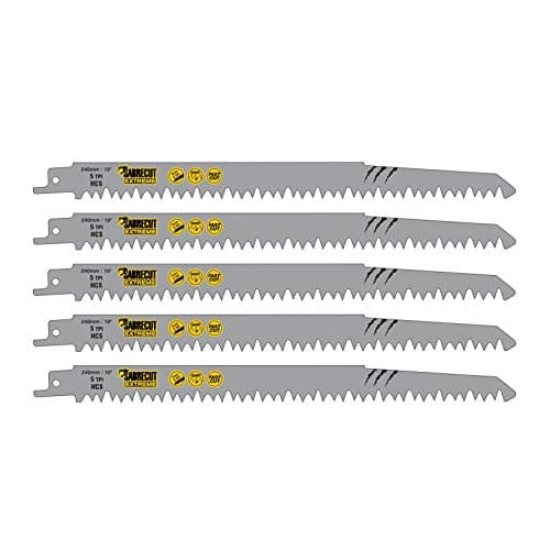 Image of 5 x SabreCut SCRS1531L_5 240mm 5 TPI S1531L Very Fast Wood Cutting Reciprocating Sabre Saw Blades