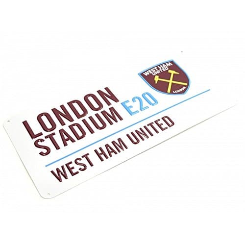 Image of West Ham United FC Metal Street Sign (One Size) (Multicoloured)