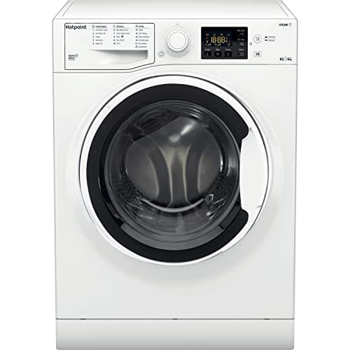 Image of Hotpoint Antistain Washer Dryer - White - 8 kg/6 kg - 1400rpm - D|B Rated - NDB 9635 W UK