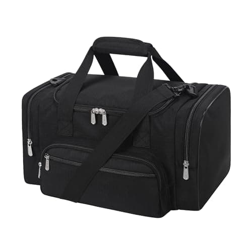Image of ZZY Small Sports Duffle Bag, 25L Gym Bag, Carry On Holdall for Weekender Travel (Black, 25L)