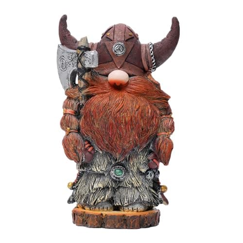 Image of Norse Dwarf Gnome - 19x11x8 Cm vikings Sculpture, vikings warriors Statue, Norse Dwarf Figure | Outdoor Garden Ornament, Decorative Axe Sculpture, For Backyard Patio Lawn Yard Home Display Decoration