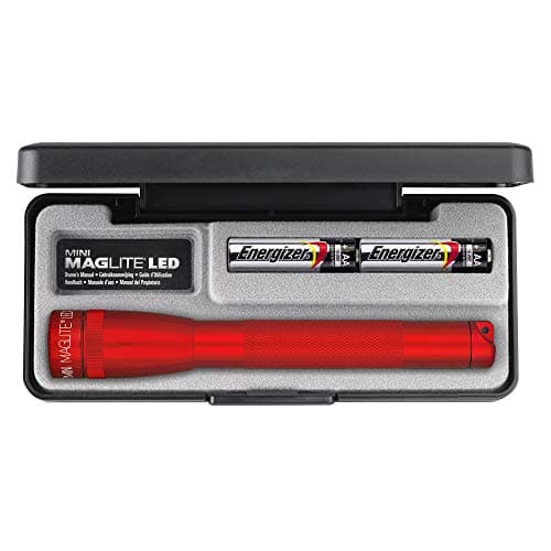 Image of Maglite SP22037F Mini Maglite 2AA Multimode LED Torch 17 cm with Max. 31 Hours Battery Life Incl. 2 AA Batteries in Case Red