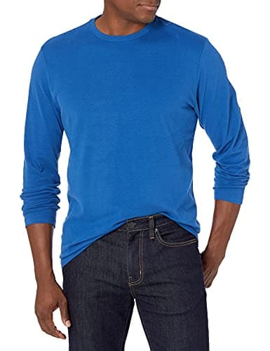 Image of Amazon Essentials Men's Regular-Fit Long-Sleeve T-Shirt, Bright Blue, S