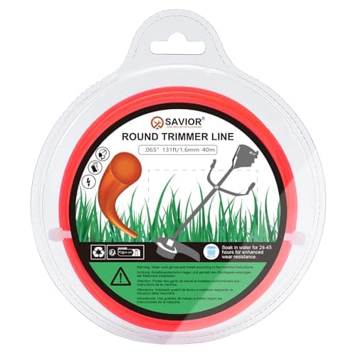 Image of Savior 40M 1.6mm Strimmer Wire Universal String Trimmer Line Nylon Strimmer Cord 1.2mm 1.6mm 2mm 2.4mm 3.0mm Grass Strimming Cable for Garden Weeds Flower Beds (1.6mm x 40m Round)