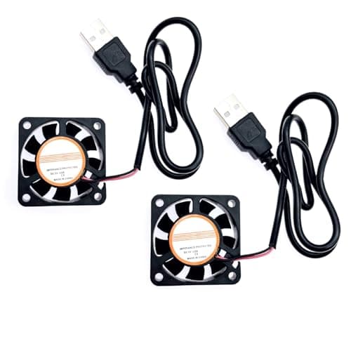 Image of JZK 2pcs 40 * 40 * 10mm DC 5V USB mini cooling fan with wires, 4010 small silent cooling fan 40mm, sleeve bearing USB connector fan, 4cm brushless DC fan 5V
