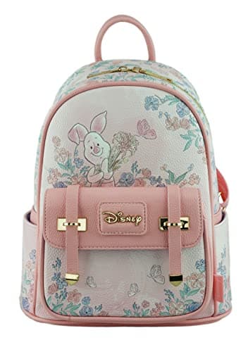 Image of Wondapop Disney Winnie the Pooh Piglet 11" Vegan Leather Fashion Mini Backpack, Pink, Miniature, Piglet