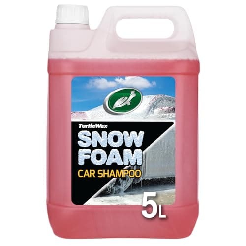 Image of Turtle Wax Snow Foam, Thick, PH balanced Car Shampoo. 5L, Pack of 1, Cherry Scented, Streak Free Formula Safe for All Paint, Tyres, Wheels and Trim, Perfect for Overall Car Cleaning