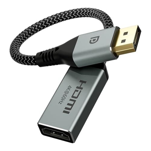 Image of VCELINK 4K Displayport to HDMI Adapter, 1080P@120Hz Uni-Directional DP Male to HDMI Female Converter, Compatible with Computer, Monitor, TV, Projector