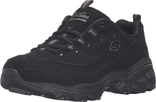 Image of Skechers Women's D'Lites- Play ON Fashion Sneaker, Black, 8 UK
