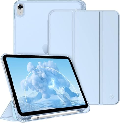 Image of FINTIE Case for iPad (A16) 11th Generation 11 Inch (2025), iPad 10th Generation 10.9 Inch (2022) - Ultra Slim Cover with Matte Back Shell Built-in Pencil Holder, Auto Wake Sleep, Sky Blue