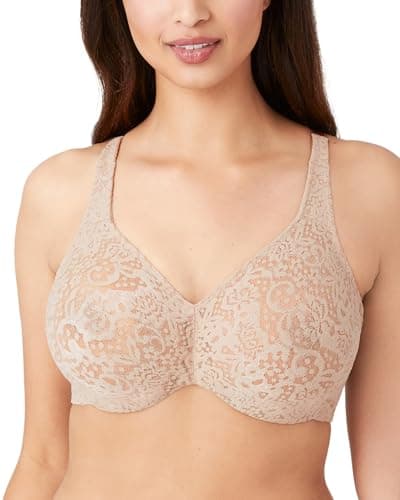 Image of Wacoal Women's Halo Lace Full Coverage Underwire Bra - - 40DD Toast