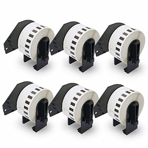 Image of BETCKEY - 6 Rolls DK-22211 Labels, 29mm x 15.24m, 6 Continuous Length Film Labels Compatible with Brother QL Label Printers
