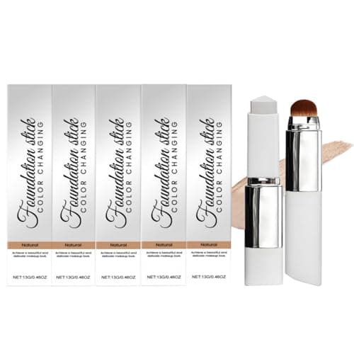 Image of 2-in-1 Foundation Foundation with Brush, Long-lasting, for Normal to Dry and Combination Skin (Ivory White) Luminous Natural Finish,