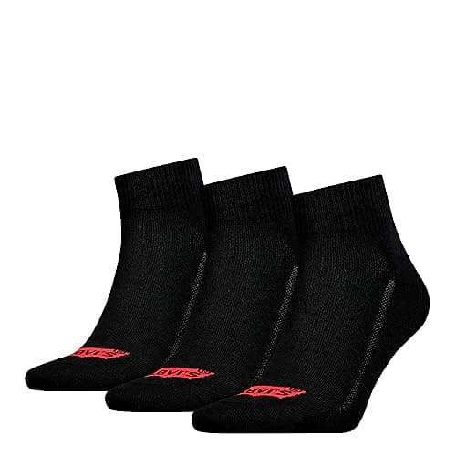Image of Levi's Unisex Recycled Cotton Quarter Socks, Black, 35/38