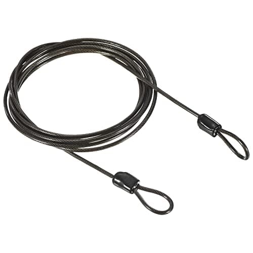 Image of PATIKIL Security Steel Cable 2.5mm x 2m/6.56ft Coated Luggage Lock Wire Rope with Double Loop Black