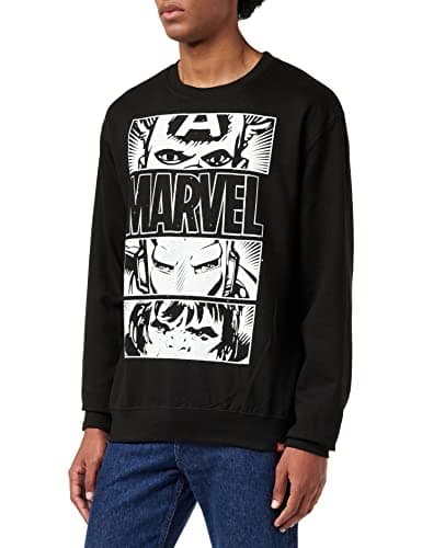 Image of Marvel Men's Hero Eyes Light Sweatshirt, Black, XXL UK