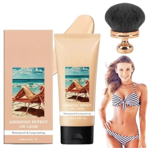 Image of Body Perfector Waterproof Leg Makeup Tattoo Cover Up Cream Full Coverage Foundation with Large Brush for Daily Wear (Light)