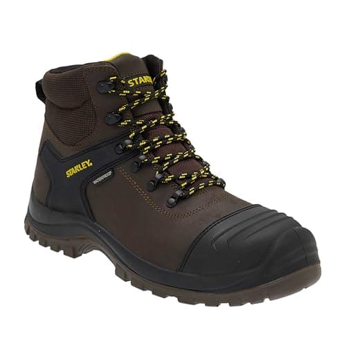 Image of STANLEY Branxton Men's Leather, Steel Toe, Steel Midsole Plate, Waterproof, Safety Work Boot, Brown, UK9