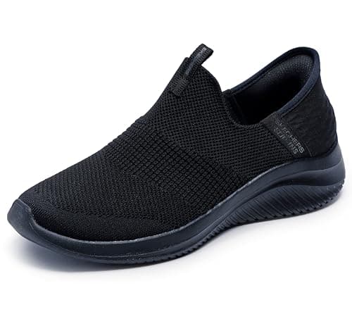 Image of Skechers Women's Ultra Flex 3.0 Cozy Streak Sneaker, Black Knit Trim, 5 UK