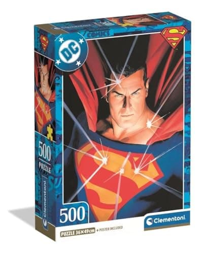 Image of Clementoni Jigsaw Puzzle 500 pieces, Superman DC Comics, Puzzle for Adults 14-99 Years, Compact box, Made in Italy, 35601
